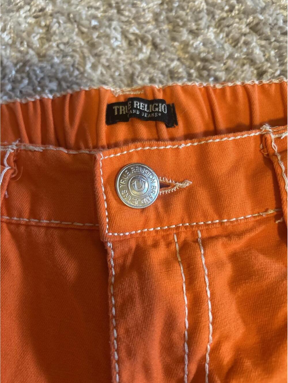 True Religion Orange Cargo Pants Size 24 - Picture 5 of 7